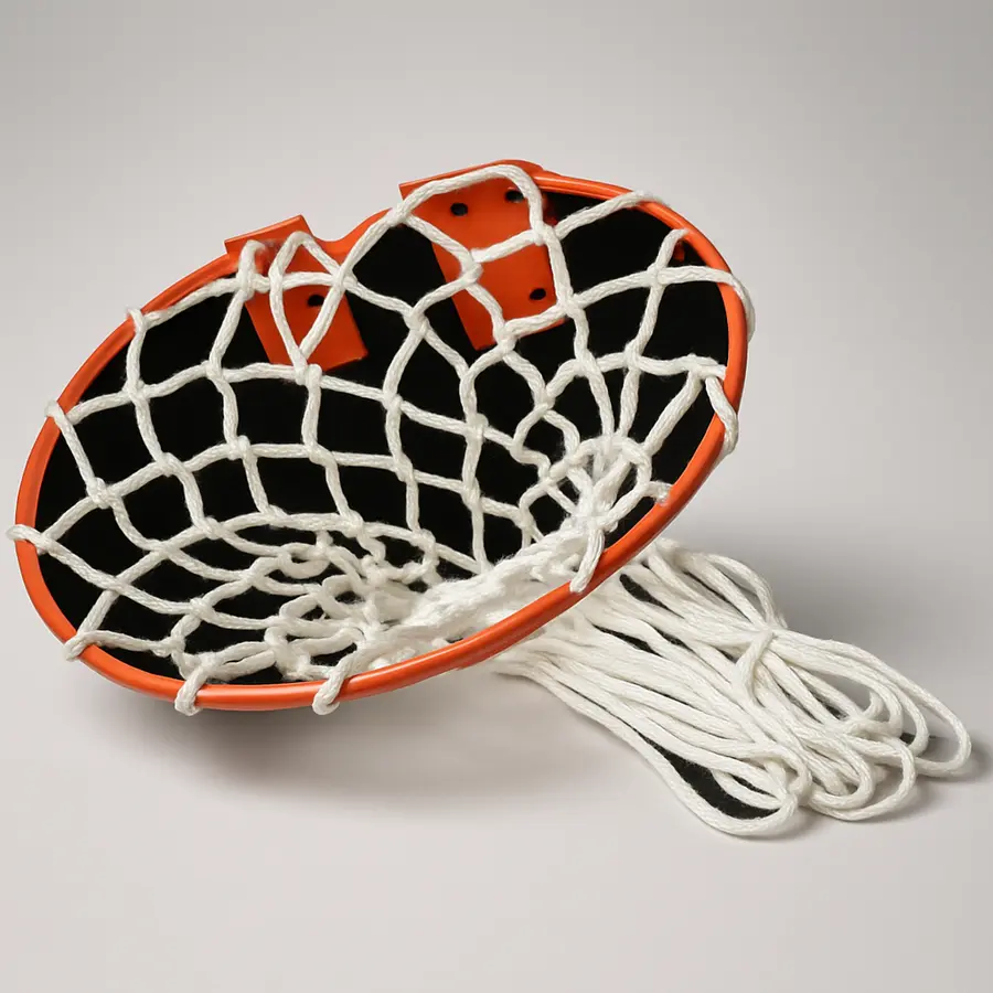 koš s bílou síťkou na basketball