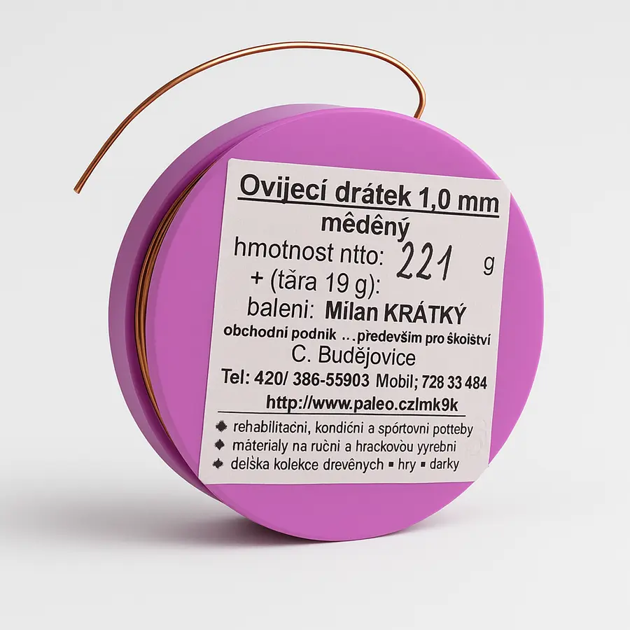 drátky na drátování - prům. 1,0 mm měděný (Cu - červený), cena za 100 g