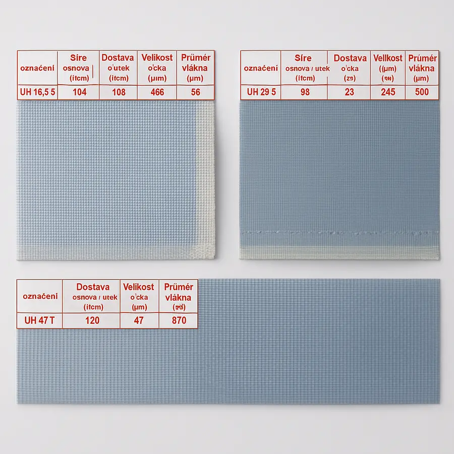 TEXTIL - síto PAD - polyamid , řidší - na plankton - sklepávače 13S až 53S
