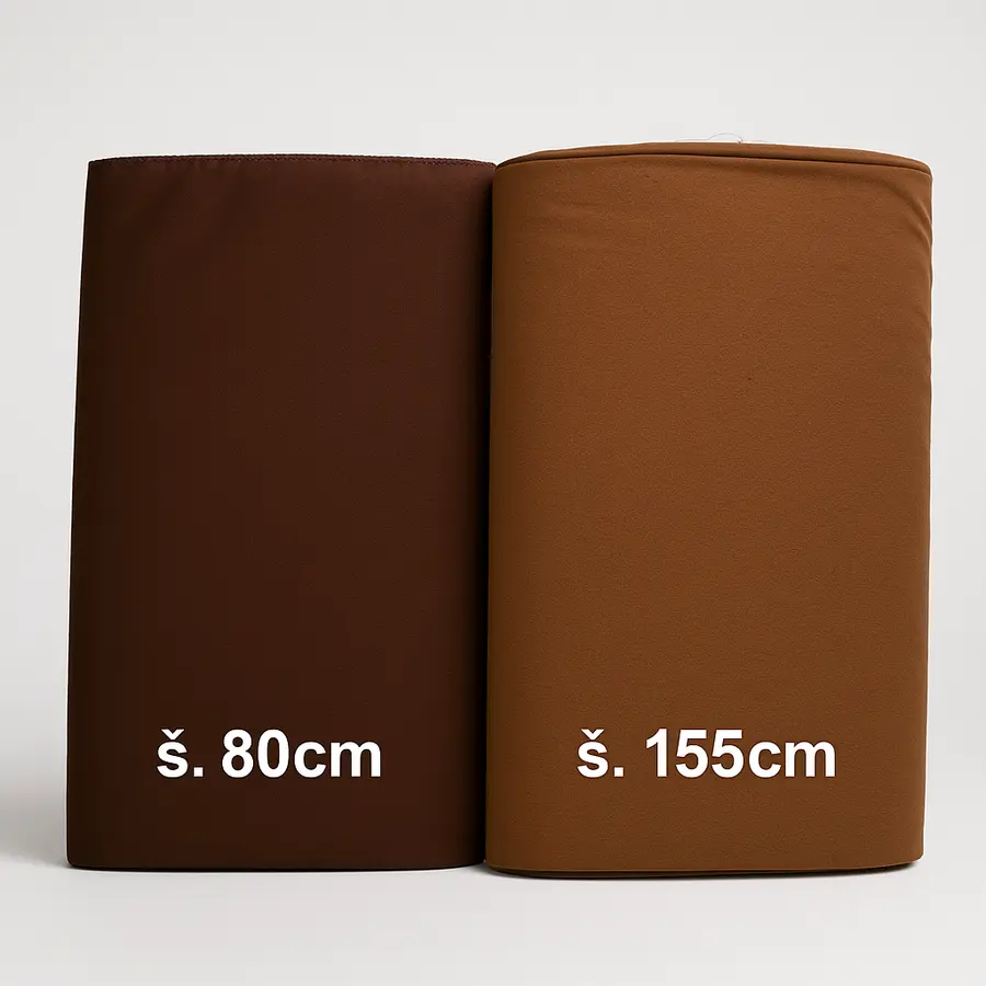 TEXTIL - metráž praporovina bavlna , 1.JAK. - hnědá jasná 155/152cm
